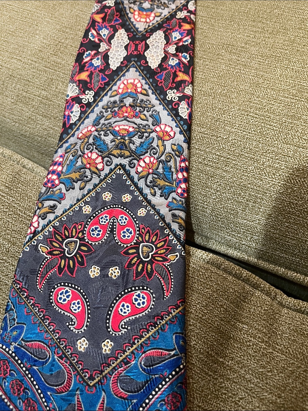 Blue Paisley & Floral Pattern Silk Tie - by Principe